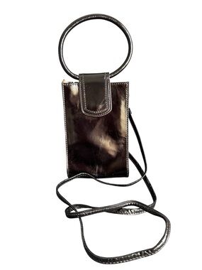 HOBO Sheila Phone Crossbody Purse Black Leather Mini Top Handle Bag EUC